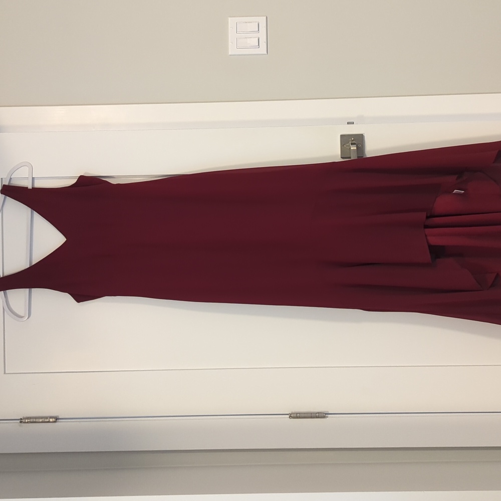 Maroon high low maxi dress